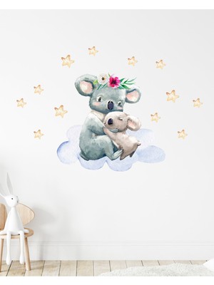 Kt Decoration Annesi Yavrusu Sevimli Koala Duvar Sticker Seti