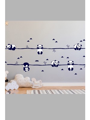 Kt Decoration Daldaki Sevimli Pandalar Duvar Sticker Seti