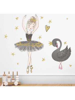 Kt Decoration Balerin ve Kuğu Çocuk Odası Duvar Sticker