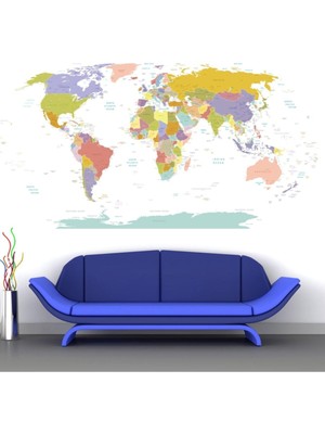 Kt Decoration Dünya Siyasi Haritası-2 3xl Dev Duvar Dekorasyonu