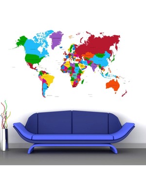 Kt Decoration Dünya Siyasi Haritası 3xl Dev Duvar Dekorasyonu