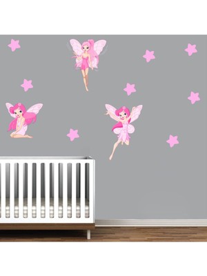 Kt Decoration Çiçek Perileri-2 Xl Kız Çocuk Odası Duvar Sticker