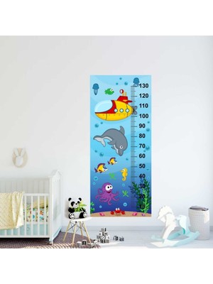 Kt Decoration Deniz Canlıları Tek Parça Boy Ölçer Gelişim Tablosu Duvar Sticker