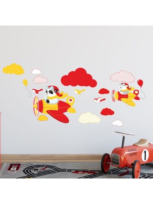 Kt Decoration Pilot Panda Çocuk Odası Duvar Sticker