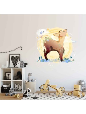 Kt Decoration Muhteşem Ceylan ve Çiçekler Duvar Sticker