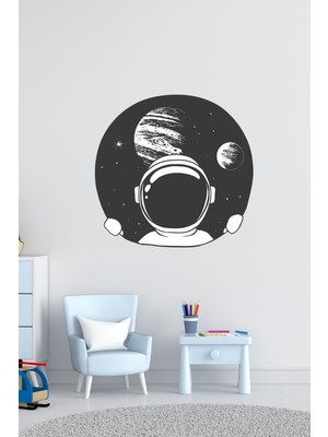 Kt Decoration Siyah Astronot Duvar Sticker Set