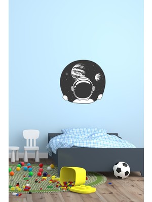 Kt Decoration Siyah Astronot Duvar Sticker Seti