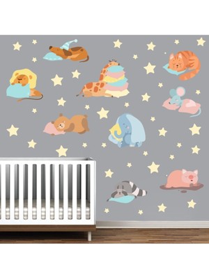 Kt Decoration Uyuyan Şirin Hayvanlar Xxl Dev Duvar Sticker