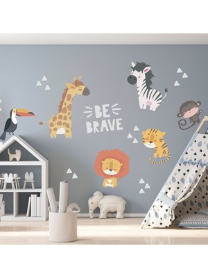 Kt Decoration Safari Hayvanlar Temalı Duvar Sticker Seti
