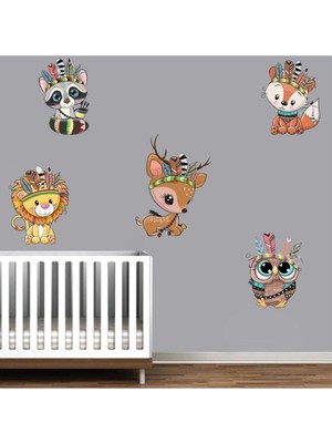 Kt Decoration Woodland Sevimli Yavru Hayvanlar Çocuk Odası Duvar Sticker