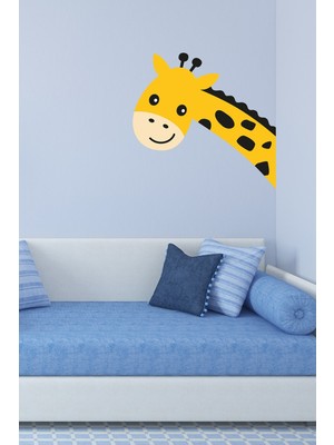 Kt Decoration Sevimli Zürafa Kafa Duvar Sticker