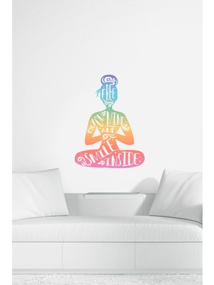 Kt Decoration Renkli Yoga Duvar Sticker Seti