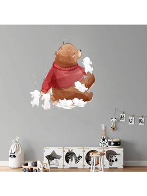 Kt Decoration Watercolor Serisi Sevimli Ayıcık ve Tavşanlar Çocuk Odası Duvar Sticker