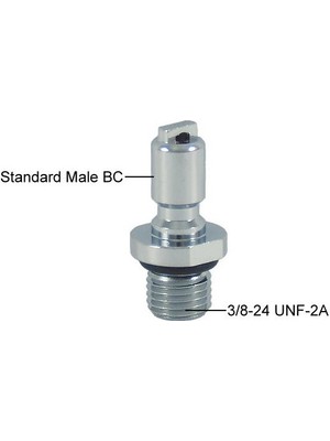 Kraken Bc Adaptör AD26 Power Standart, Inflator Hortumu Için Kolay Bağlantı Adaptörü 3/8''-24 UNF-2AT Dişi