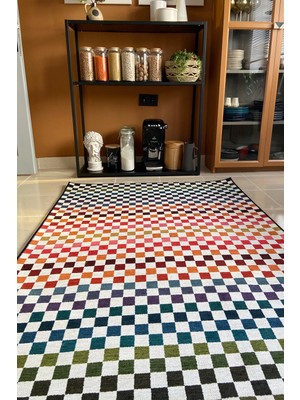 Rugs Modern Mira 2080 Multy Çok Renkli Dama Desen Halı