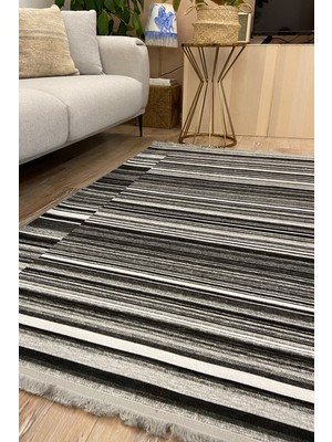 Rugs Modern Mira 2081 Siyah Çizgi Desen Halı