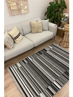 Rugs Modern Mira 2081 Siyah Çizgi Desen Halı