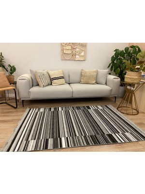 Rugs Modern Mira 2081 Siyah Çizgi Desen Halı