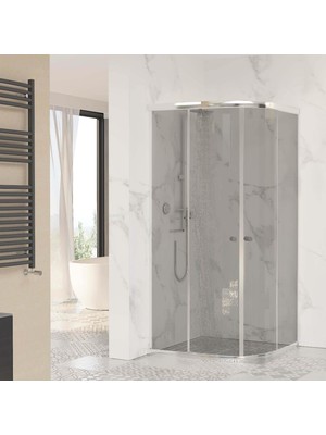 Sanica Magna Cam Duşakabin Oval Füme 80 x 80