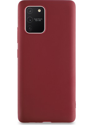 CaseArt Samsung Galaxy S 10 Lite Kılıf Kamera Korumalı Premier Silikon Kapak - Mürdüm