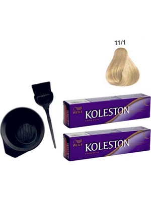 Koleston Tüp Saç Boyası 11/1 Açık Küllü Sarı 2'li + Boyama Seti