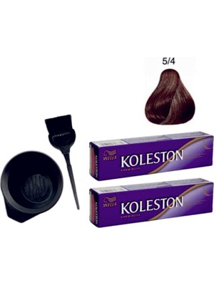 Koleston Tüp Saç Boyası 5/4 Açık Kestane 2'li + Boyama Seti
