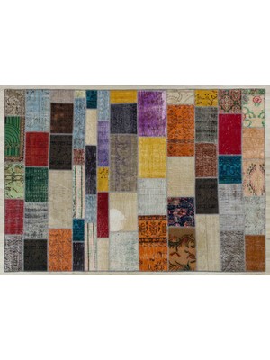 Sempati Halı Eskitme El Dokuma Patchwork Halı 160 x 230 cm