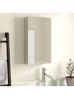 Makbulce Tek Kapaklı Lavobo Üstü Aynalı Banyo Dolabı 15 x 60 x 40 cm