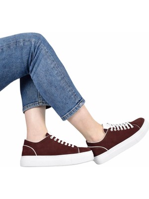 İntiwo  Deri Bordo Kadın Sneaker ITW465CRW