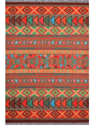 Rugs Modern Rustik Multy 4006 Çok Renkli Ponpon Detaylı Dokuma Kilim