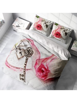 Monohome Sevgililer Günü Pamuk Saten Çift Kişilik Nevresim Takımı