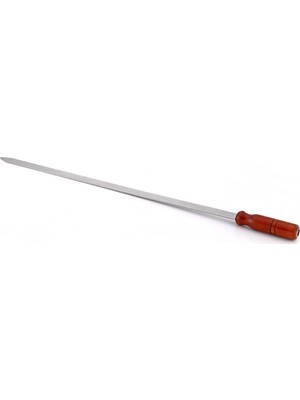 Gönen Çelik Paslanmaz Şiş 1 Adet 2 cm Yassı 60 cm Boy Ahşap Saplı