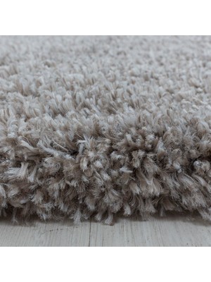 Carpettex Yuvarlak Süpersoft Yumuşak Shaggy Halı 3 cm Hav Yüksekliği Düz Bej