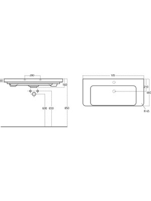 Sanovit Luxury 105 cm Beyaz Lavabo PY11105