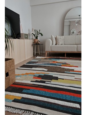 Rugs Modern Rustik Multy 4010 Çok Renkli Kilim