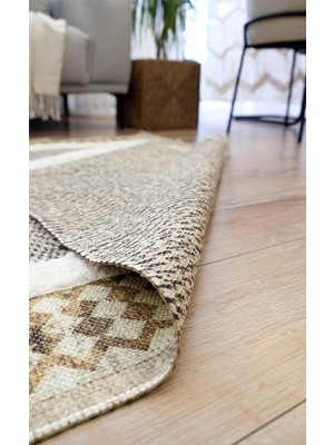 Rugs Modern Rustik Yellow 4009 Bej Haki Iskandinav Stil Kilim