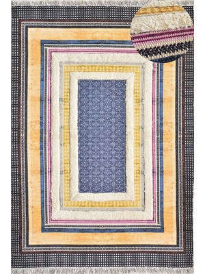 Rugs Modern Rustik Navy 4000 Boho ve Iskandinav Stil Kilim