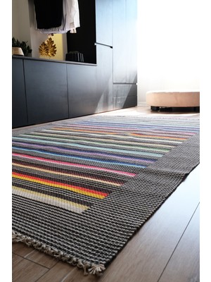 Rugs Modern Alr Black Multy 3201 Çift Taraflı Kilim