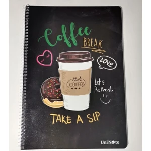 Caffe Break A4 Spiralli Kareli Defter