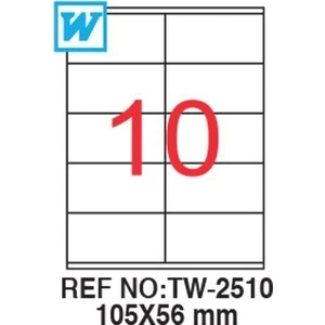 TW-2510 Lazer Etiket 100 Sayfa 210 mm x 297 mm  Siyah