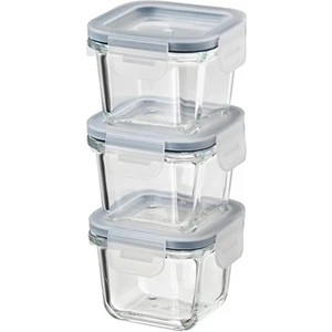 IKEA 365+ Kapaklı 3'lü Saklama Kabı Cam 180 Ml.