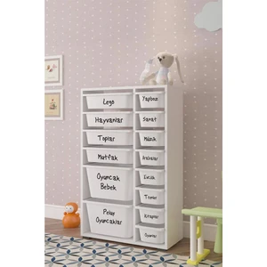 Oyuncak Kutusu Ingilizce Etiket Stickerı-Organizer-Siyah