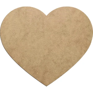 Ham Mdf Duralit Kalp Supla 12 Adet -  33 cm - 3 mm -  2.7 mm