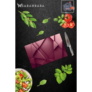 Kırmızı Üçgen Desen Cam Kesme Tahtası - Cam Kesme Tablası | 30 cm x 40 cm