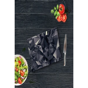 Kara Ayna  Desenli Cam Kesme Tahtası - Cam Kesme Tablası | 30 cm x 40 cm