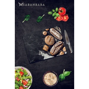 30x40cm - Buğdaylı Ekmek - Cam Kesme Tahtası