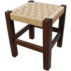 Tabure Ceviz Renk Hasır Örmeli 45 cm