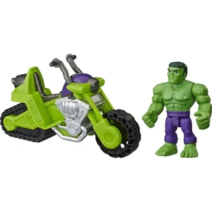 Marvel Super Hero Adventures Hulk Mega Mini Figür ve MOTOSIKLETI E7930