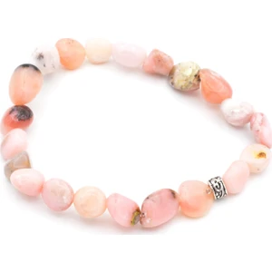 Amorf Kesim Doğal Pembe Opal Taşı Bileklik  002