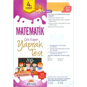 Güneşyolu Yapım Yayın 4. Sınıf Matematik Çek Kopar Yaprak Test-Yeni